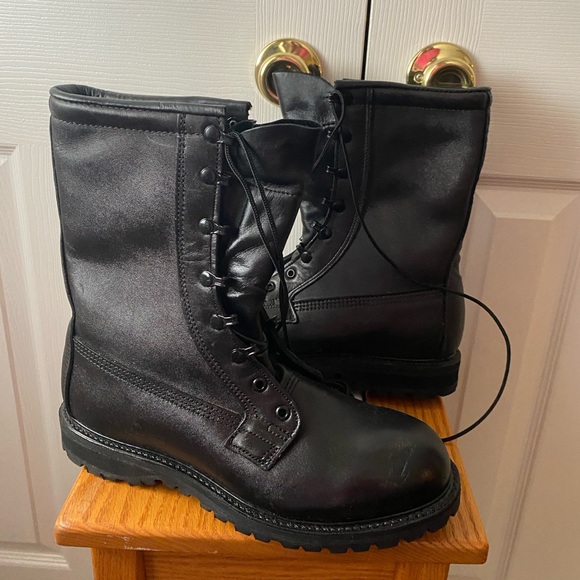 ?VINTAGE Dead Stock! Black Leather Military Intermediate Cold/Wet Combat Boots 9 main image 9